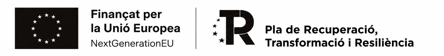 Logotips de la Unió Europea NextGenerationEU i Pla de Recuperació, Transformació i Resiliència